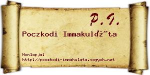 Poczkodi Immakuláta névjegykártya